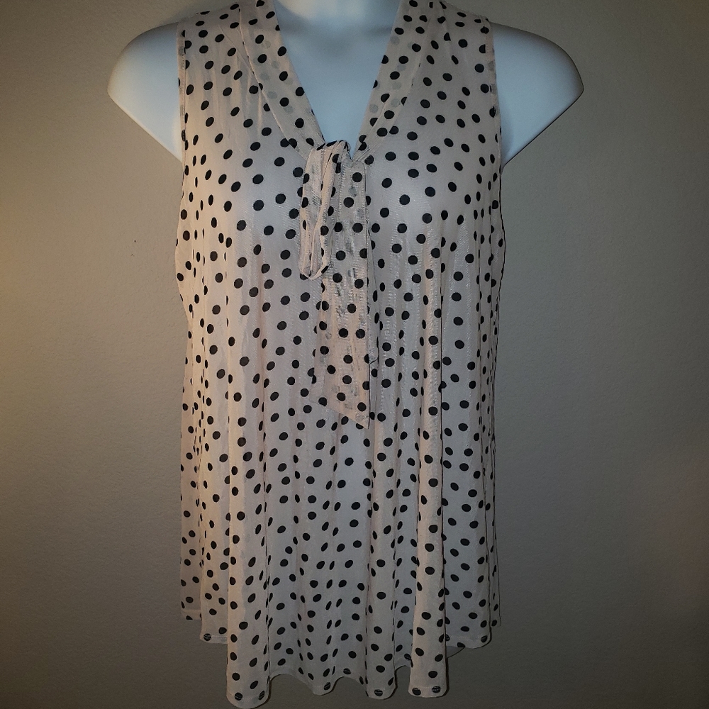 Maternity Pink and Black Polka Dot Top